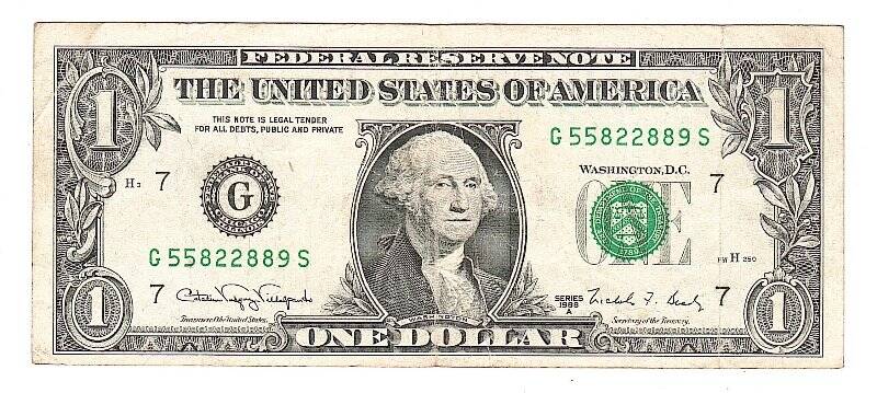 Денежный знак. 1 доллар. США