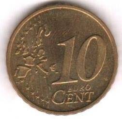Монета 10 центов, евро .