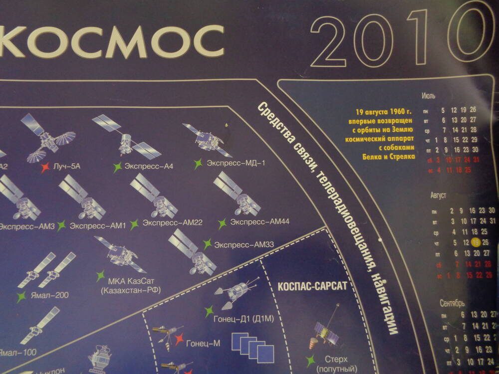 Календарь настенный Российский космос на 2010 год