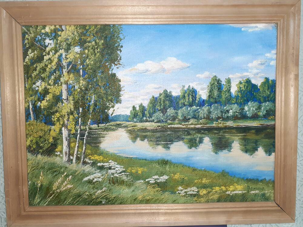 Картина Лесное озеро