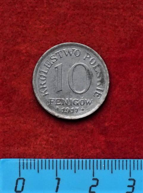 Монета. 10 фенигов, 1917 г. (Германия для оккупированных территорий Польши)