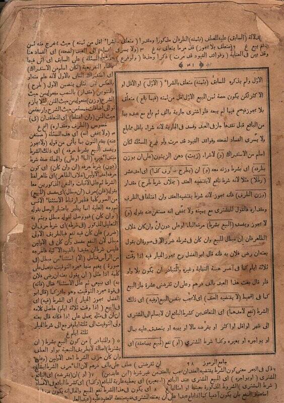 Книга. Листы из книги на арабском шрифте “Жамиг рамуз”