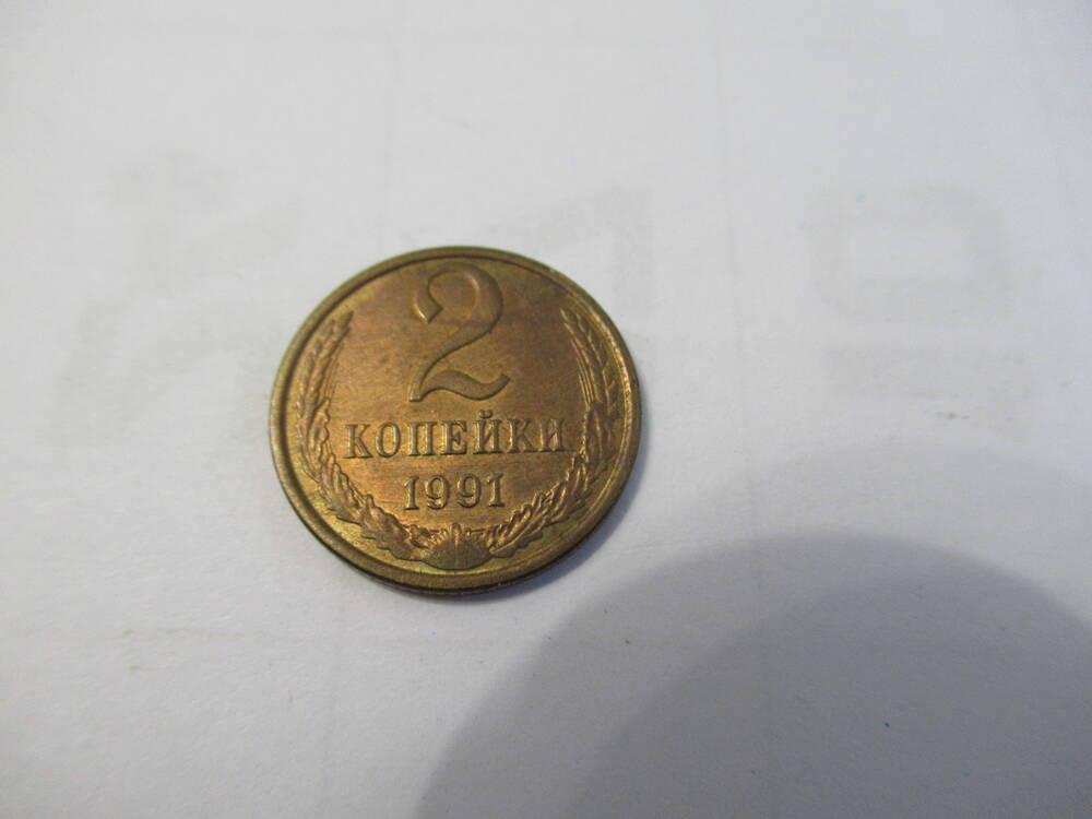 Монета 2 копейки 1991 года
