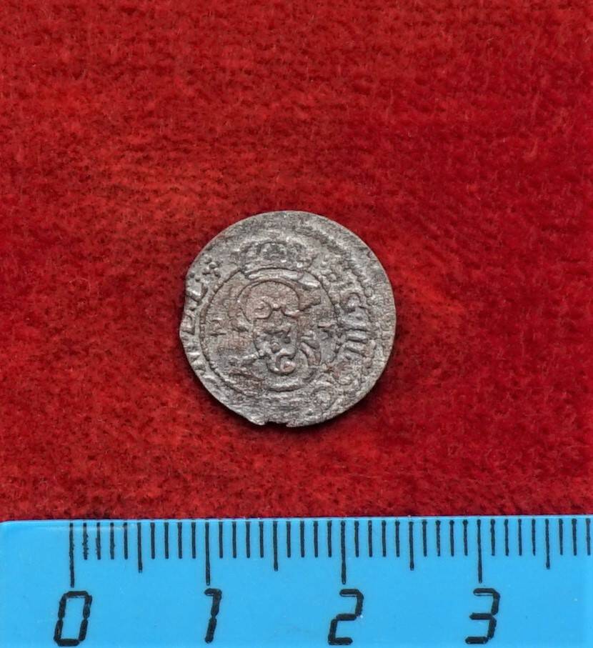 Монета. Солид литовский, 1623 г. (Сигизмунд III Ваза (1587-1632 гг.). Из монетного клада замка Прейсиш-Эйлау.
