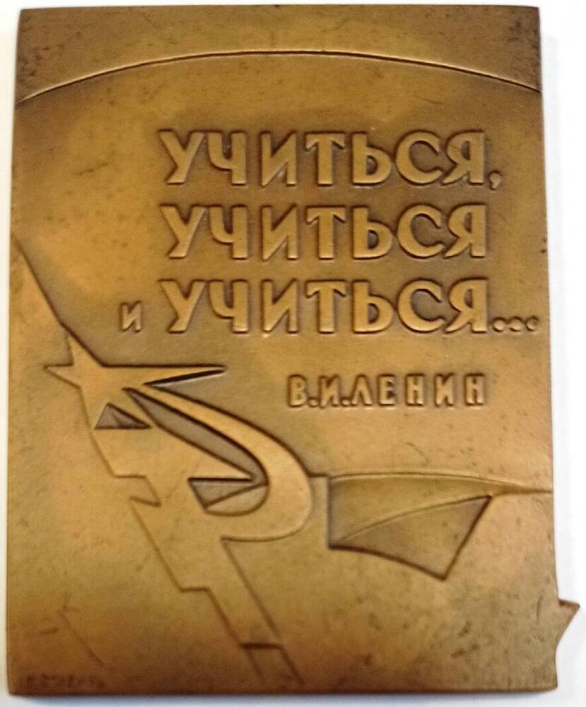 Медаль настольная. Комсомольскому пропагандисту ЦК ВЛКСМ. Союз Советских Социалистических Республик, 1971 г.