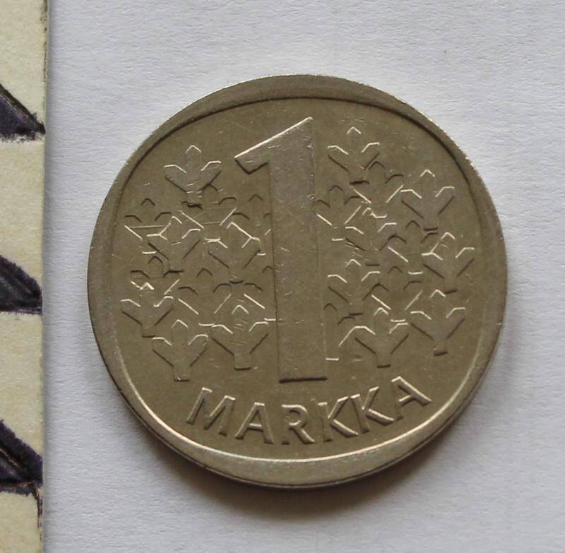 Монета. 1 марка. Финляндия