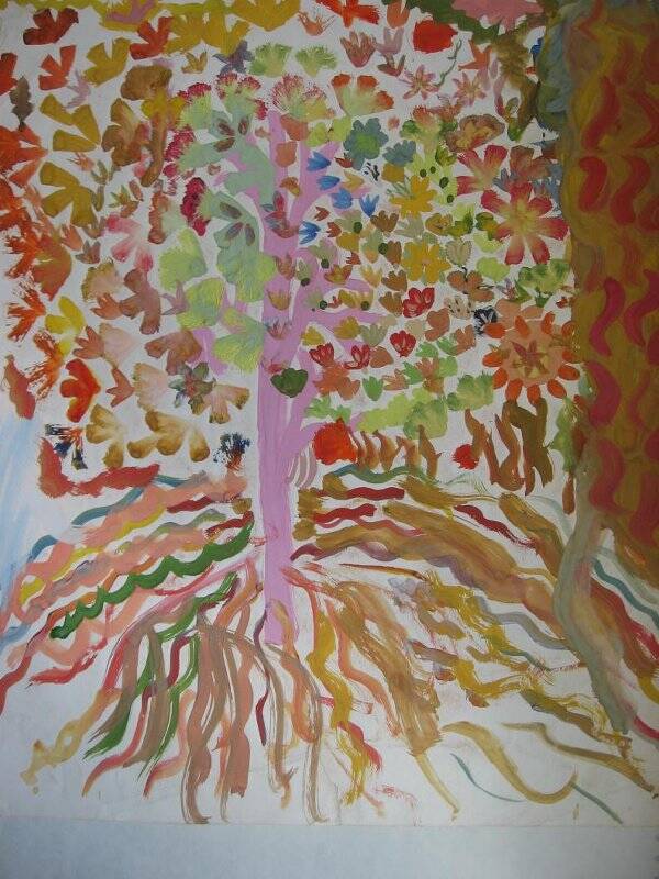 Цветущее дерево. Детский рисунок