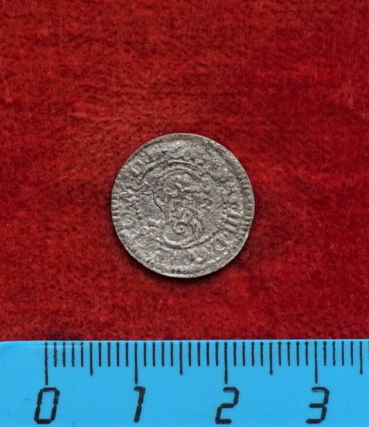 Монета. Солид литовский, 1622 г. (Сигизмунд III Ваза (1587-1632 гг.). Из монетного клада замка Прейсиш-Эйлау.