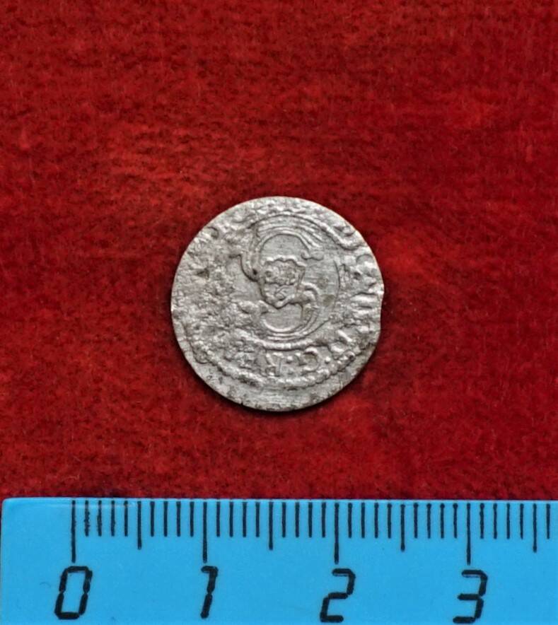 Монета. Солид литовский, 1624 г. (Сигизмунд III Ваза (1587-1632 гг.). Из монетного клада замка Прейсиш-Эйлау.