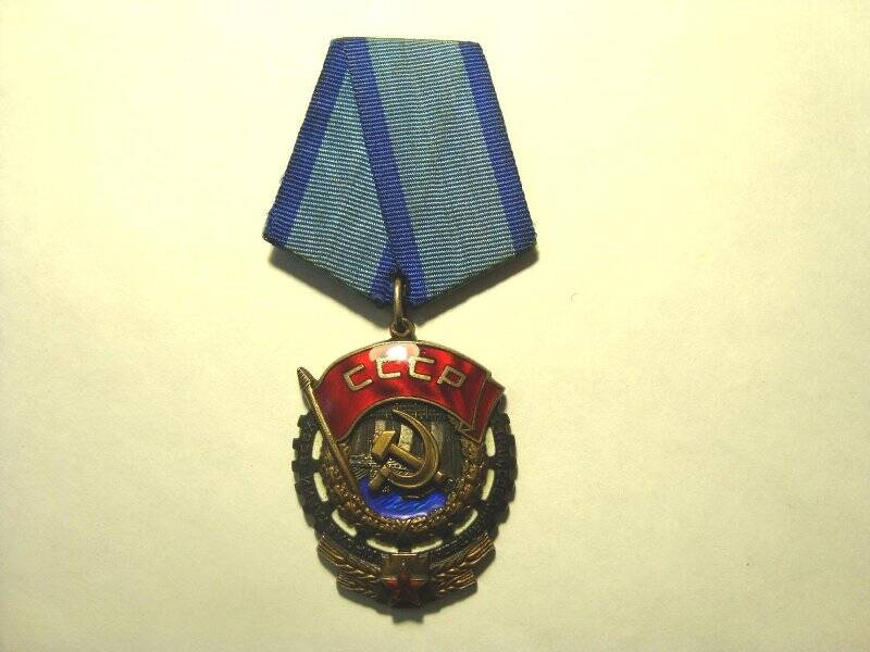 Орден Трудового Красного Знамени (шестой тип:подвесной. реверс с канавкой) № 431834
