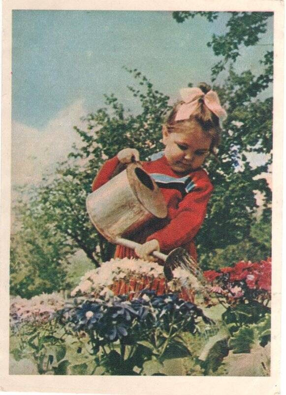 Почтовая карточка (открытка)  «Сама садик я садила».