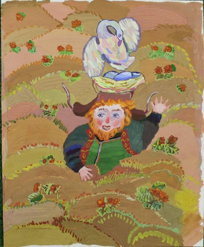 Рисунок. Иллюстрация к саамской сказке «Как мужик за солнцем ходил»