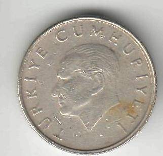 Монета 10 в.лир 1997 г. Турция.