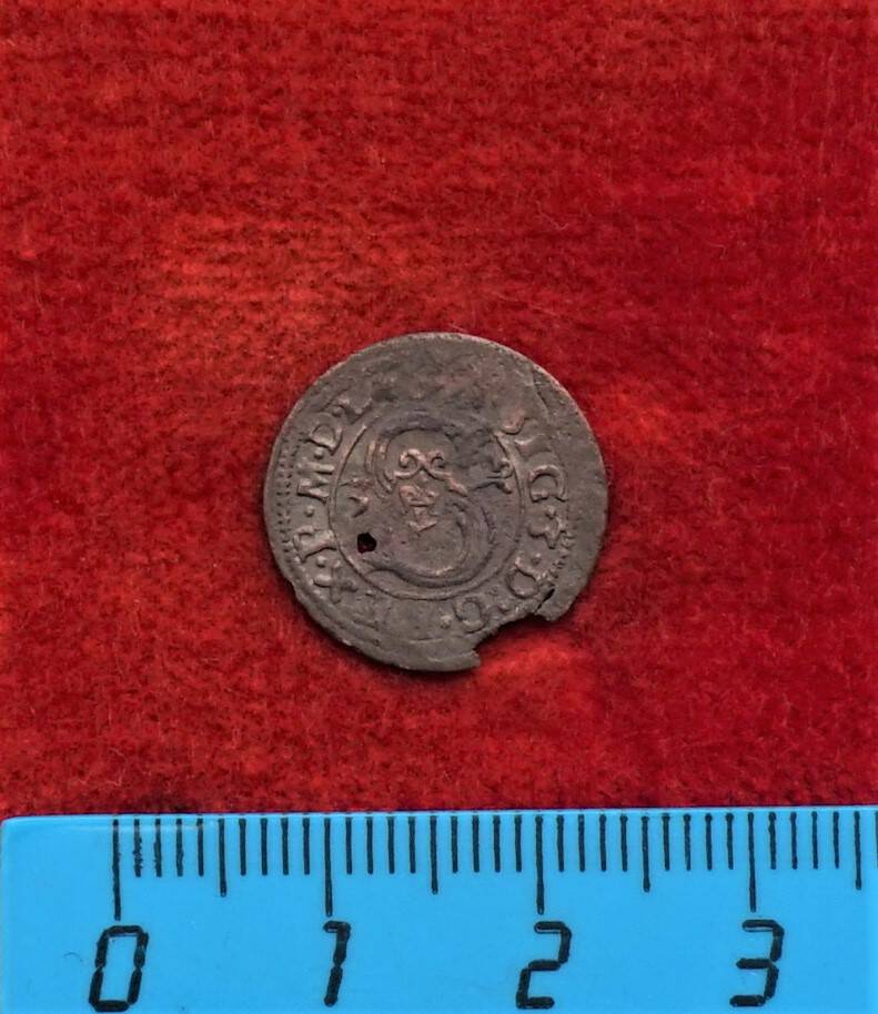 Монета. Тернарий, 1624 г. (Сигизмунд III Ваза (1587-1632 гг.). Из монетного клада замка Прейсиш-Эйлау.