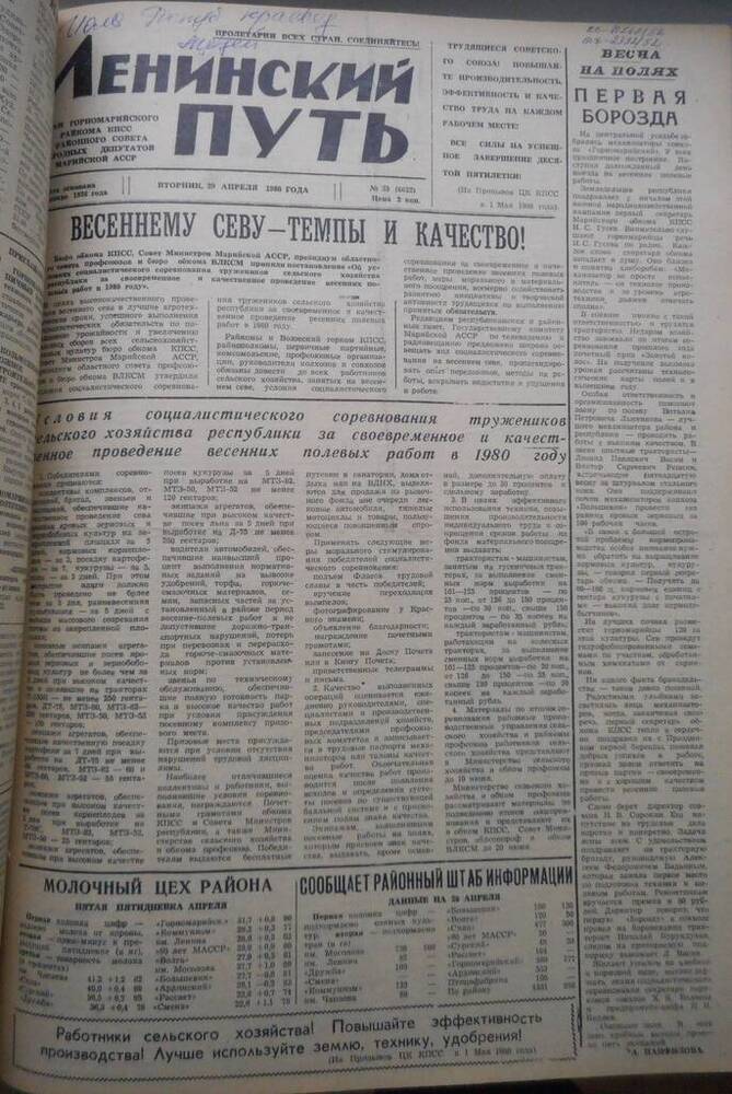 Газета Ленинский путь № 53 (6632) 1980 год