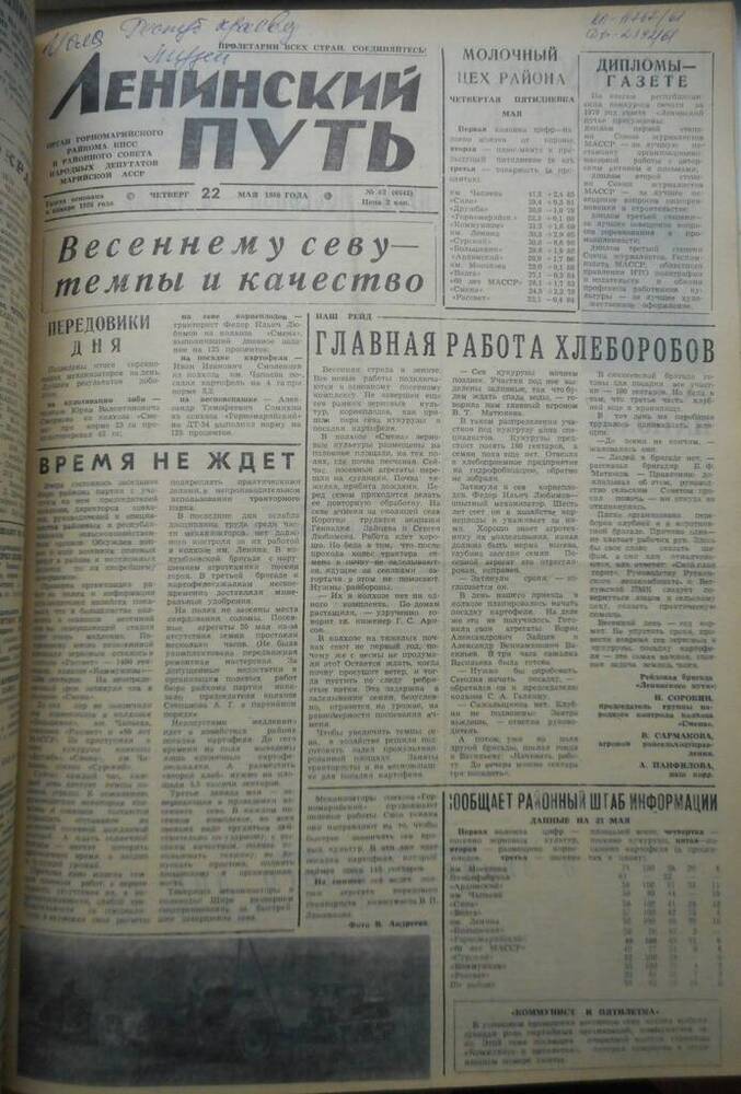 Газета Ленинский путь № 62 (6641) 1980 год