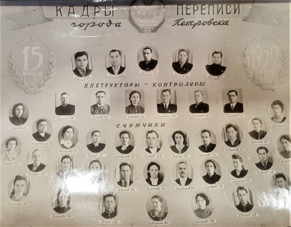 Фотография ч/б. Кадры переписи населения 1959 г.