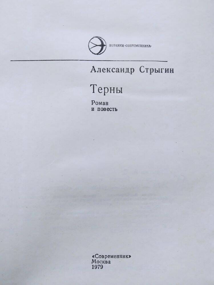 Книга  А.Стрыгин  «Терны».