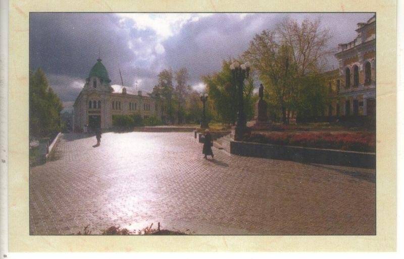 Площадка перед зданием медицинской академии. Ул. Музейная - ул. Ленина. Открытка