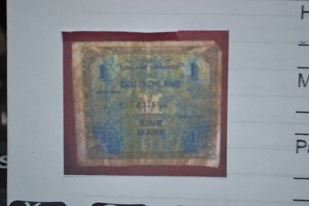 Бумажная купюра Немецкая марка 1944 года номиналом 1
