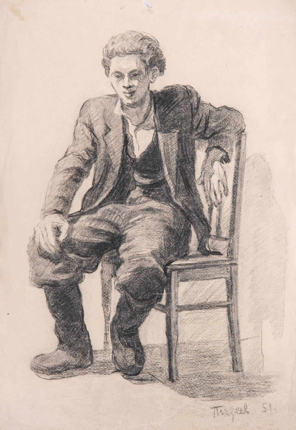 Рисунок Портрет художника Еселевича (Сидячий мужчина)    