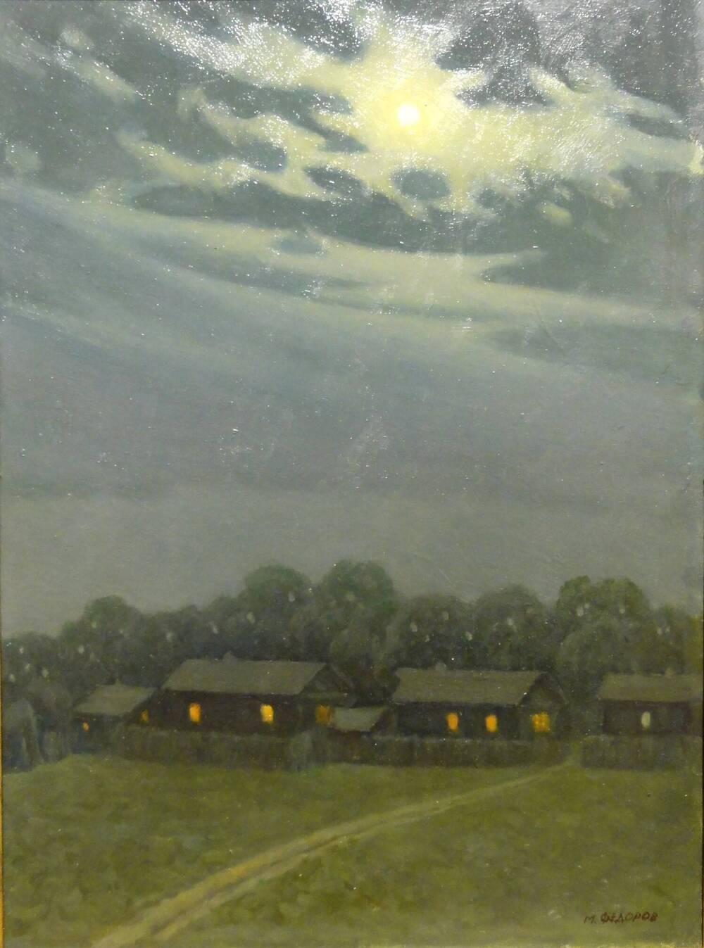 Картина. «Луна над п.Галицы». Автор Федоров М.А.