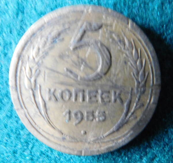 Монета. СССР. 5 копеек. 1955 г.