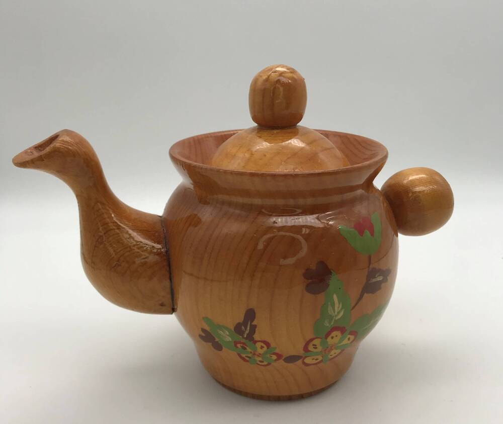 Чайник заварочный деревянный с росписью