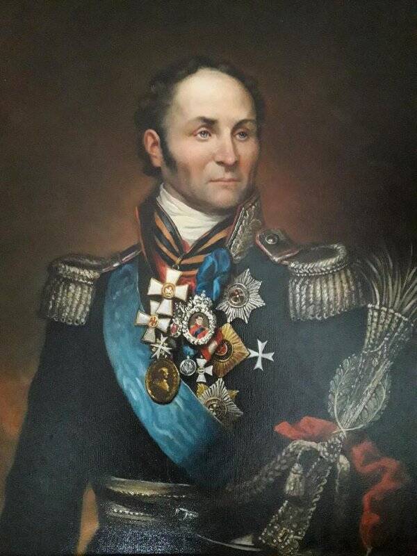 Картина. Портрет генерала Графа М.И. Платова - легендарного казачьего атамана войска Донского (1784 - 1812)
