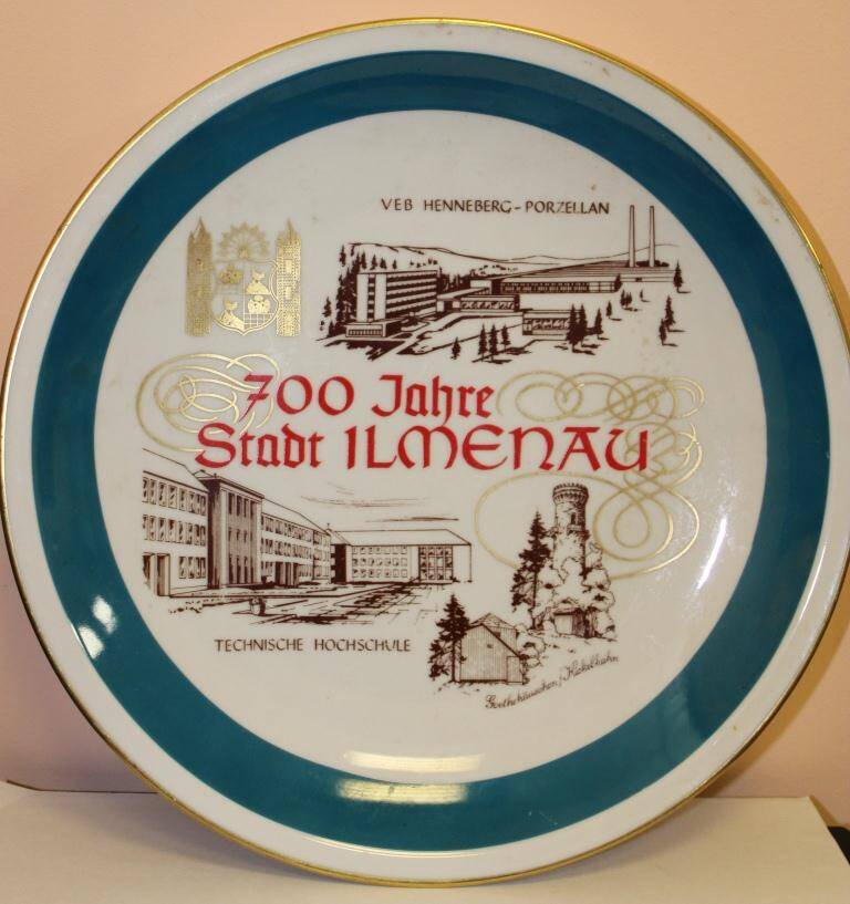 Сувенирная тарелка 700 лет городу Ильменау