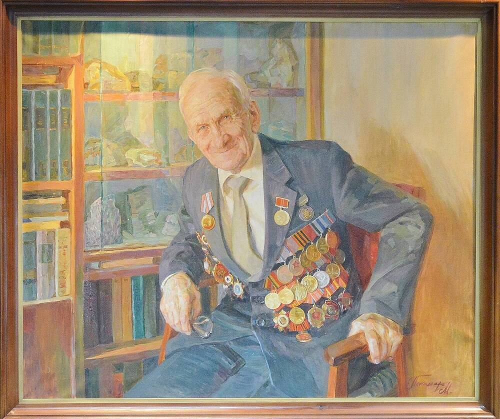 Картина Портрет С.П. Кучина- ветерана ВОВ 1941-1945гг,  Почетного гражданина ЗАТО г.Железногорск.
