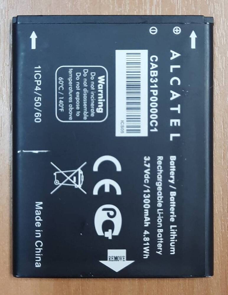 Аккумулятор питания телефона Alcatel ONE TOUCH 4007D.