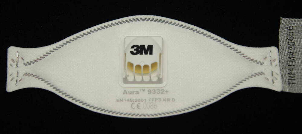 Респиратор для защиты от твердых частиц 3M™ Aura™, FFP3, с клапаном, 9332+