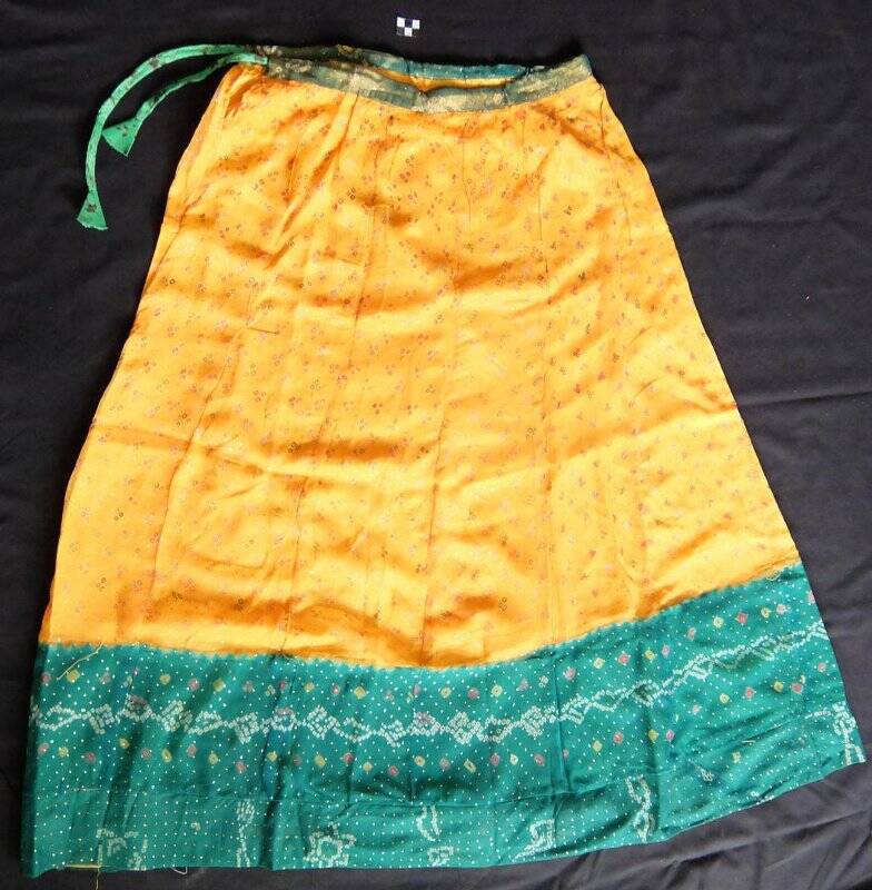 Юбка ленги желто-зеленая, из комплекта «Костюм женский штата Раджастан»
