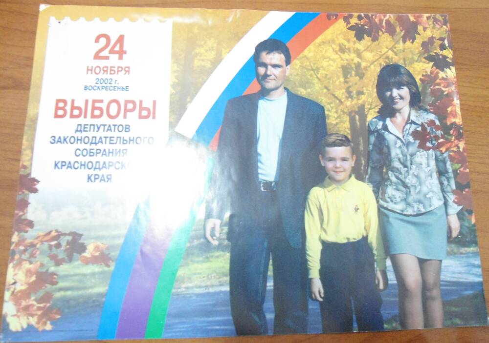 Плакат. Выборы депутатов Законодательного Собрания края 24.11.2002