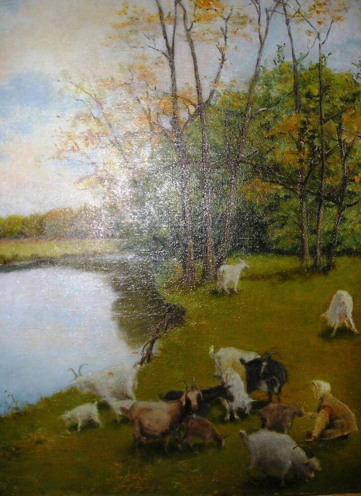 Пейзаж с козами