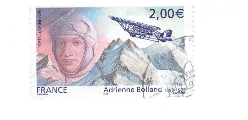  Марка почтовая. 2,00 евро. Adrienne Bolland. 1895-1975.
