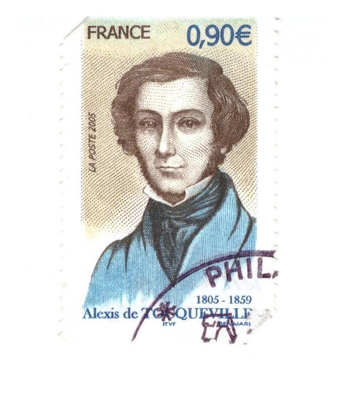  Марка почтовая. 0,90 евро. Alexis de TOCQUEVILLE. 1805-1859.
