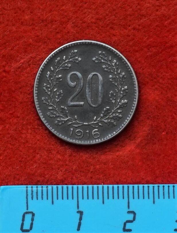 Монета. 20 геллеров, 1916 г.