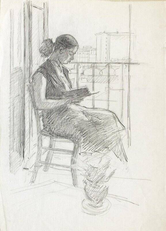 Читающая женщина на балконе.