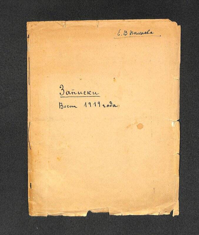 Документ. Е.В. Поленова. Записки. Весна 1919 года.