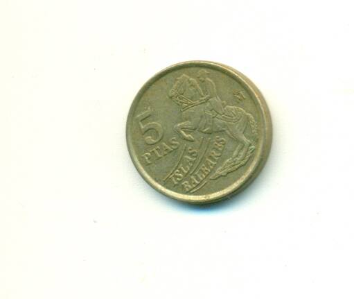 Монета. Испания. 
5 песет 1997 г.