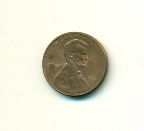 Монета. 1 цент. США. С изображением  здания.  2002 г.