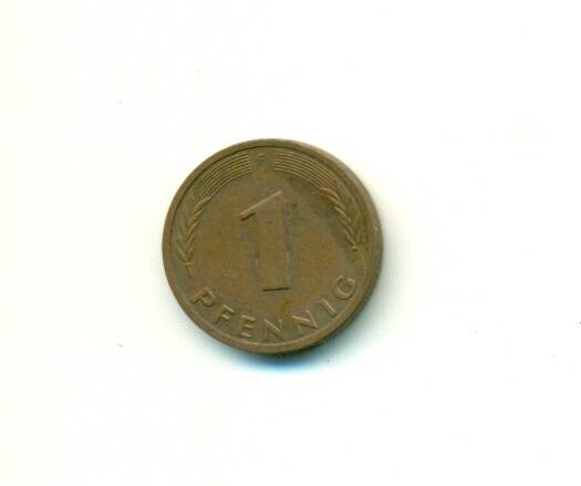 Монета.
1 пфеннинг ФРГ.  1984 г.