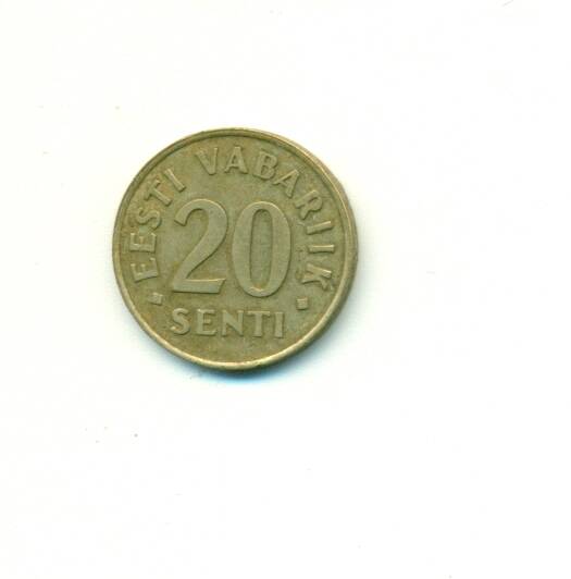 Монета. Эстония. 20 сентов 1996г.