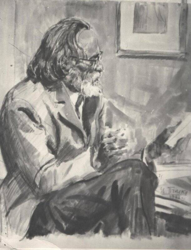 Рисунок. Портрет Тарасов Лев Михайлович (1912-1974), поэт, художник, искусствовед.