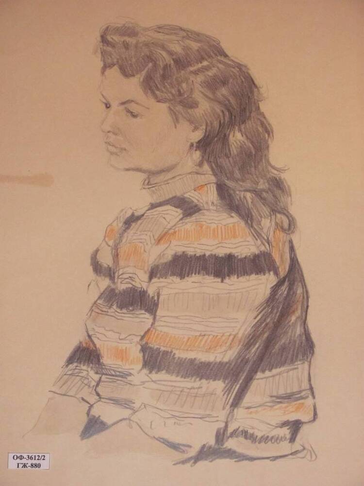 Рисунок «Девушка в пестрой кофте»