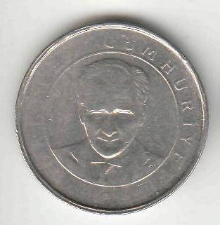 Монеты 250 в.лир 2004 г. Турция.