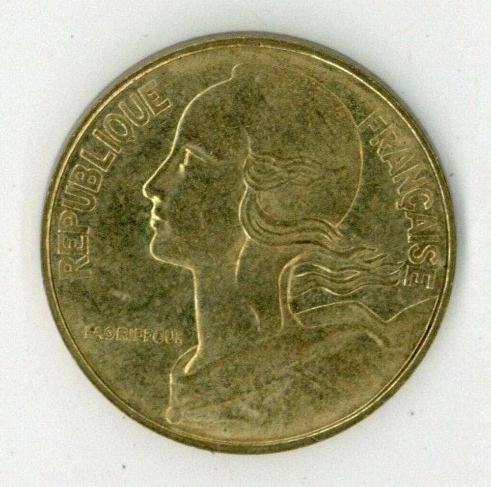 Монета 20 сантимов. Франция. 1980 г.