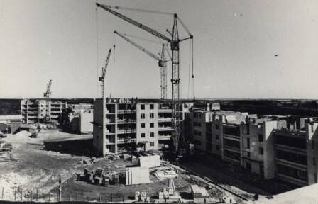 Фотография. Сегежа. Строительство 9-этажных домов . 1970-е годы.
